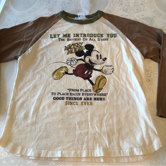 Zara Disney Mickey And Friends Boys Size 9 Long Sleeves Shirt Cream/Brown Top - Picture 11 of 12